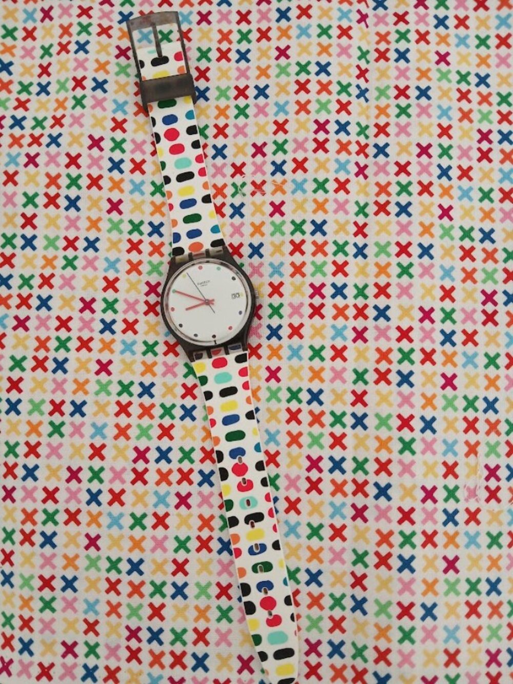 SWATCH Watch Iconic 80's Colors & Style ***NEEDS BATTERY***